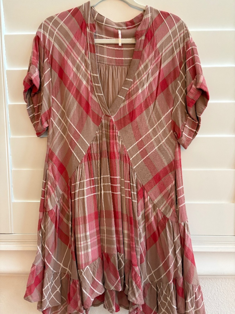 FREE PEOPLE Agnes Plaid Mini Dress